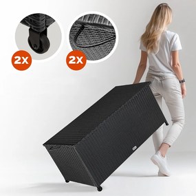 Casaria Polirattanowy pojemnik na schowek RICCO, 122x56x61cm, czarna