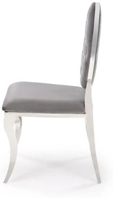 Krzesło tapicerowane K555 VELVET szare/srebrne HALMAR