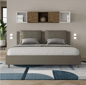 Łóżko bez stelaża tapicerowane 180x200 sztucznej skóry Cappuccino Antea