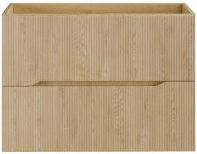 Szafka pod umywalkę nablatową NORDIC CREMONA 2S 80cm dąb cremona z blatem COMAD