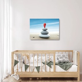 Obraz na szkle - Równowaga z kamieniami (70x50 cm)