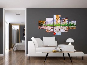 Obraz - Obraz olejny przedstawiający miasto (125x70 cm)