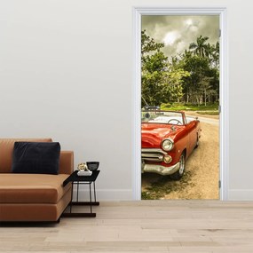 Fototapeta na drzwi - Zabytkowe auto w naturze (95x205cm)