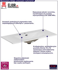 Prostokątna ceramiczna umywalka meblowa - Priva 100cm