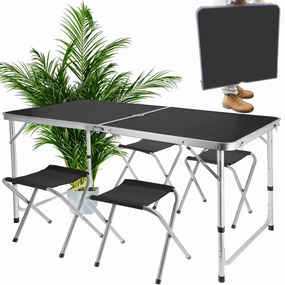 Czarny turystyczny zestaw mebli ogrodowych A9-E76