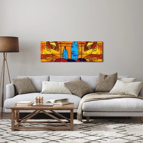 Obraz - Malarstwo starożytne (z zegarem) (90x30 cm)