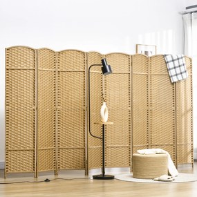 HOMCOM 8-częściowy parawan, składana osłona prywatności, ścianka działowa do salonu, sypialni, biura domowego, naturalne