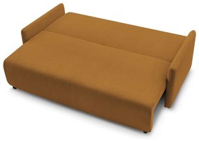 Musztardowa sztruksowa rozkładana sofa 211 cm Marcel – Bobochic Paris