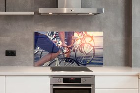 Szklany Panel Grupa Rowerzystów