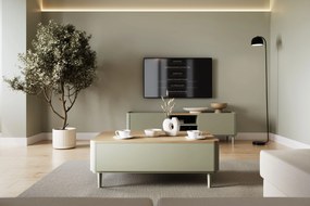 Stolik kawowy Amilio 100 cm z szufladami na nóżkach - eukaliptus / dąb baltic dune