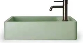 Umywalka z kamienia syntetycznego nablatowa / wisząca prostokątna zielona 43 cm x 25 cm EVELIA Green