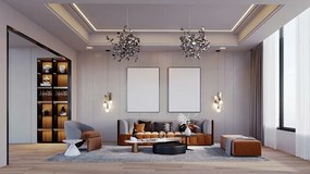 Designerska lampa wisząca Monete Single, chromowana