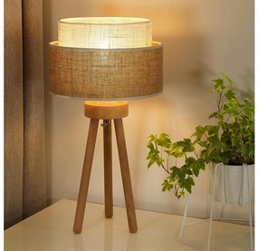 Duolla - Lampa stołowa YUTE BOHO 1xE27/15W/230V śr. 25 cm brązowy/kremowy