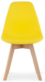Żółte krzesło KITO z bukowymi nogami