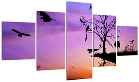Obraz - Sylwetki zwierząt (125x70 cm)