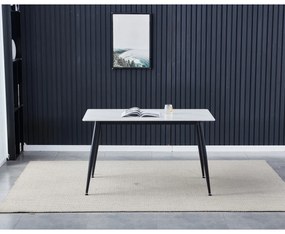 Stół do jadalni 130 x 70 cm, biały marmur