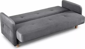 Sofa rozkładana Kareri z pojemnikiem na pościel i funkcją spania – welur, klasyczna