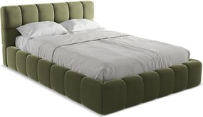Łóżko 160 x 228 - z weluru - oliwkowy - NALU