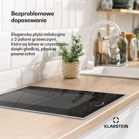 Klarstein Delicatessa Prime 30cm Płyta Indukcyjna 2 Strefy Gotowania Czarny