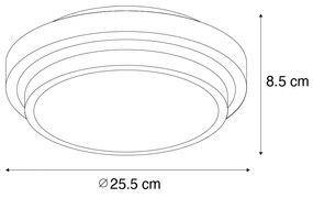 Zewnetrzna Nowoczesna lampa sufitowa czarna z białą 25 cm IP44 - Walden Nowoczesny Oswietlenie zewnetrzne