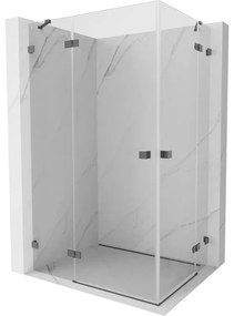Mexen Lunar Duo kabina prysznicowa uchylna 115 x 75 cm, transparent, gun gray szczotkowany - 834-115L-075P-66-00