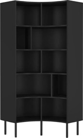 Narożny regał Skandica HORN z czarnymi nogami /czarny /80 cm