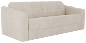 Kanapa 4-osobowa rozkładana typu express z beżową teksturowaną tapicerką - Miejsce do spania 160 cm - Materac 22 cm - DARIELO