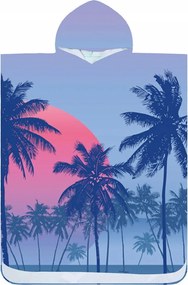 Poncho plażowe FLOWLIFE fioletowe 80x145 cm