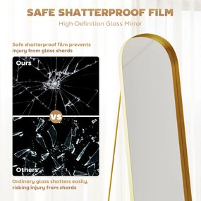 HOMCOM Lustro całego ciała z ramą metalową, 160 x 50 cm, złota rama, do salonu, sypialni