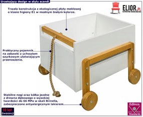 Biały kontenerek na zabawki A3-S63