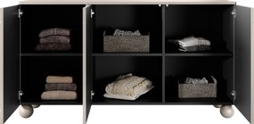 Komoda Sonatia II 150 cm trzydrzwiowa - kaszmir / nogi kule