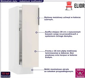 Dolna szafka kuchenna cargo 20 cm beż piaskowy - Bixor 4X