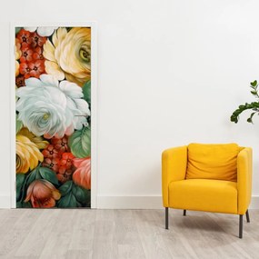 Fototapeta na drzwi - Malowany bukiet kwiatów (95x205cm)