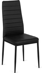 Krzesło Tapicerowane do Salonu NARIS Czarne Ekoskóra Nowoczesne Loft