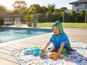 Kolorowe dziecięce poncho LAGOON TREASURE Rozmiar: 60 x 120 cm