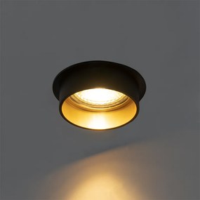 Zestaw 6 nowoczesnych reflektorów wpuszczanych czarno-złotych - Insta