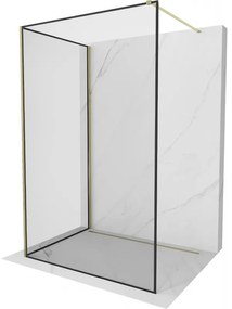 Mexen Kioto ścianka prysznicowa Walk-in 120 x 80 cm, czarny wzór, złota - 800-120-212-50-70-080