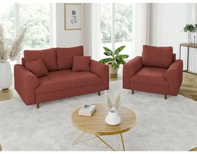 Ceglasta sztruksowa sofa 150 cm Ariella – Ropez