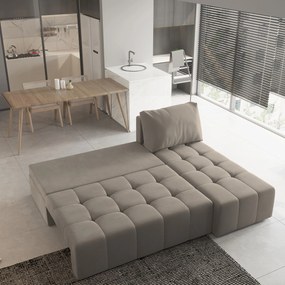 Masseno Narożnik DOMIRA z funkcją spania i pojemnikiem na pościel Narozniki L, Rozkładana sofa - Beżowy, PAROS 02