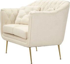 Kremowa aksamitna sofa 130 cm Budapest – Mauro Ferretti
