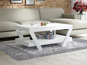 Akrylowa ława pokojowa z półką Vegan 100x60 biały