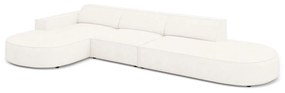 Beżowy narożnik (lewostronny) z materiału bouclé Jodie – Micadoni Home