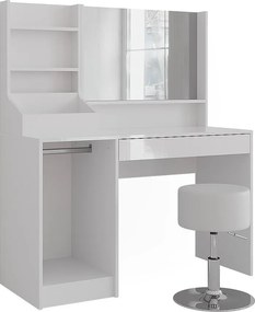 Stół toaletowy biały/biały wysoki połysk 119.8x50.1x76 sherry