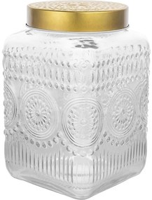 Altom Zestaw szklanych pojemników z złotą pokrywką Daisy 2,2 l, 4 szt., 2,2 l