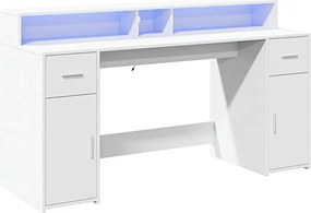 Białe biurko podświetlane 160 cm N1-C06