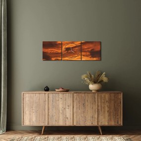 Obraz chmur (z zegarem) (90x30 cm)