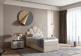 Stylowe łóżko tapicerowane PERŁA 80x200 cm w tkaninie salvador 02 beżowy