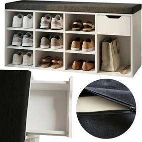 Szafka na buty z siedziskiem KADO, 104 x 50 x 30 cm