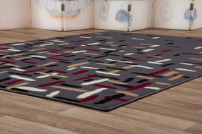 Dywan nowoczesny Luna Elements  Szaro- Czerwony 200 cm x 290 cm