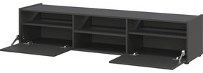 Antracytowa szafka pod TV w dekorze dębu 164x35 cm Schlangen – Germania